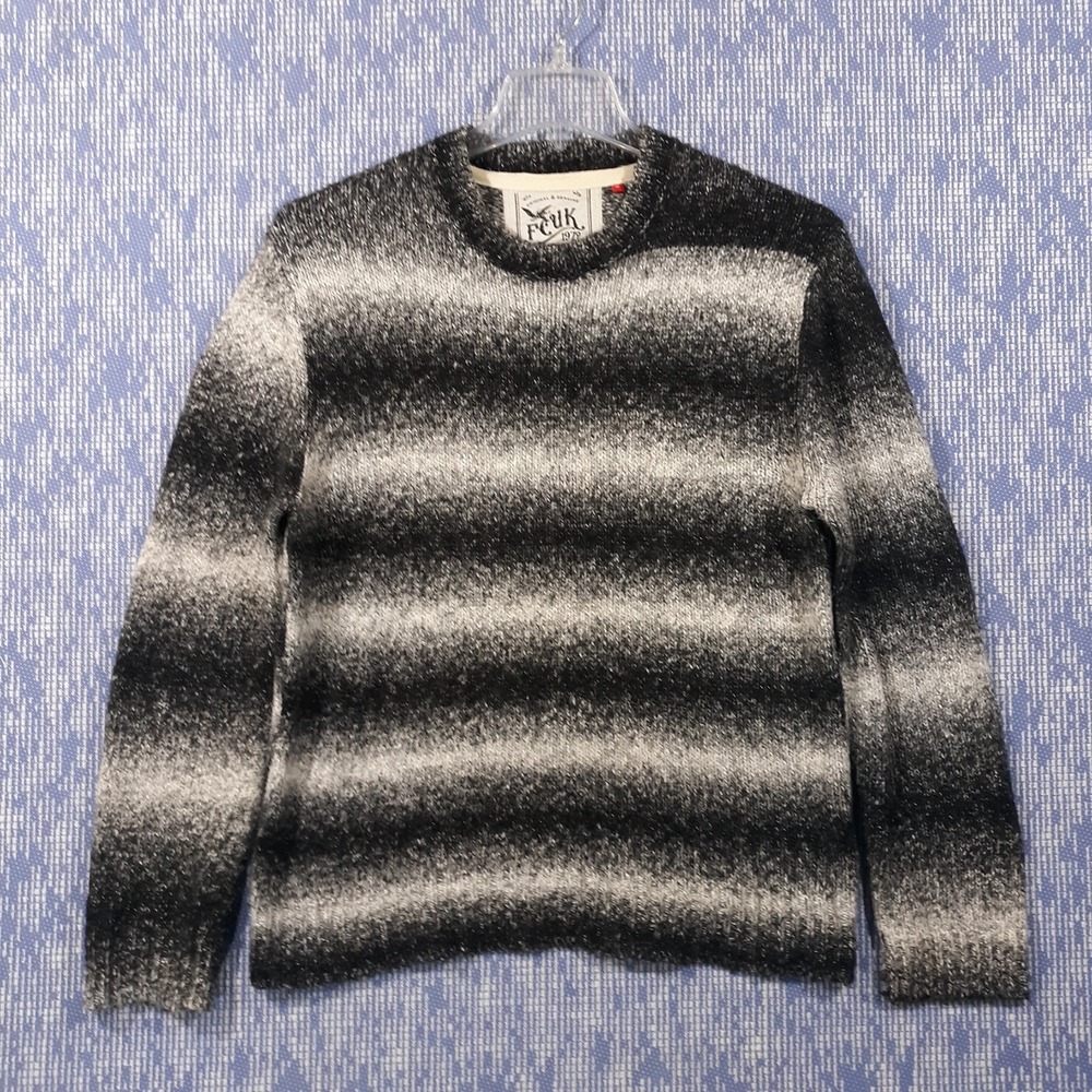 FCUK Sweater Pullover Cotton Wool Blend Y2K Mens Medium Gray